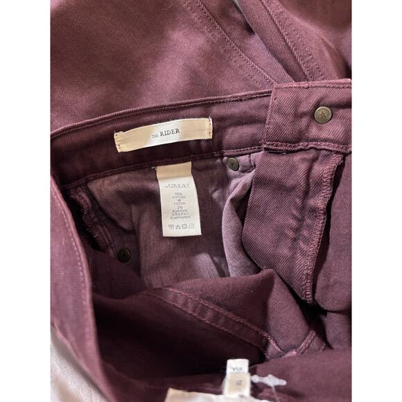 THE GREAT. “The Rider” Wide Leg Jean — Size 25 — Wine/Burgundy - Picture 5 of 15